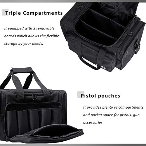 Gun Range Bag - Pistol Shooting Range Duffle Bag for Handguns and Ammo