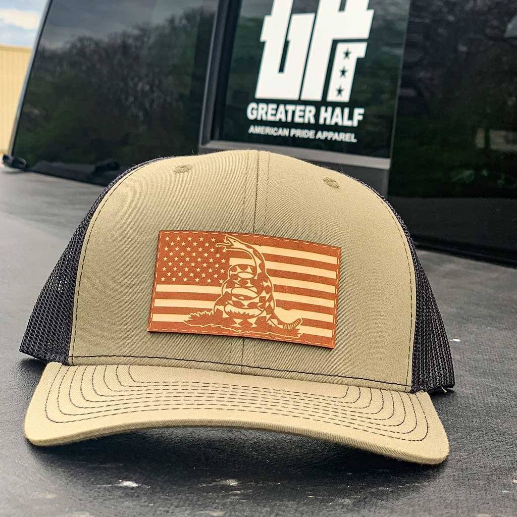 Don't Tread On Me/American Flag Leather Patch Hat - Greater Half
