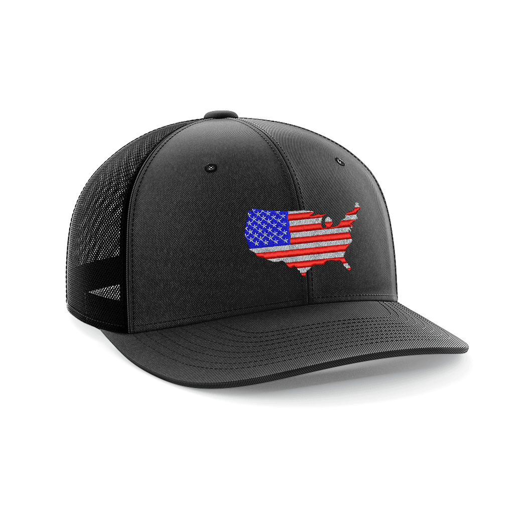 USA Flag Embroidered Trucker Hat - Greater Half