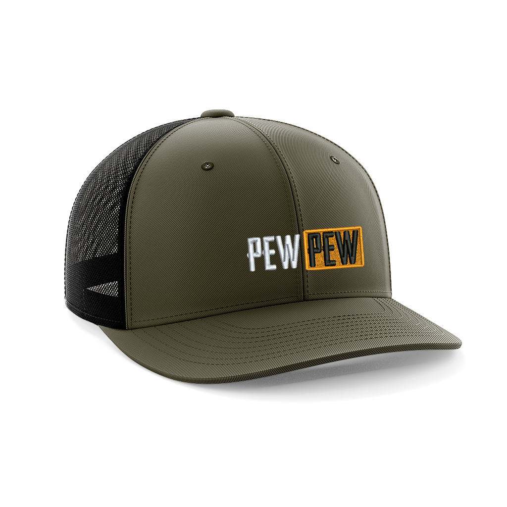 Pew Pew Hub Embroidered Trucker Hat - Greater Half