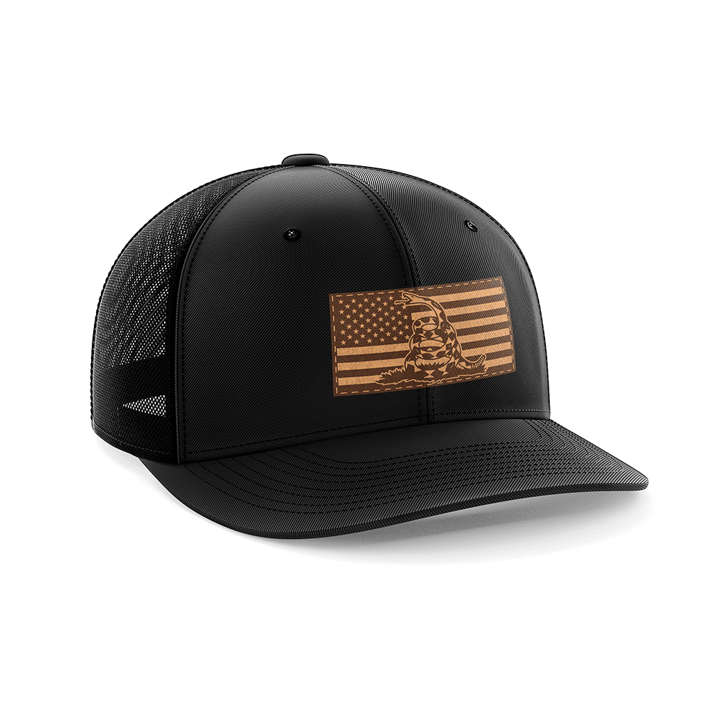 Don't Tread On Me/American Flag Leather Patch Hat - Greater Half