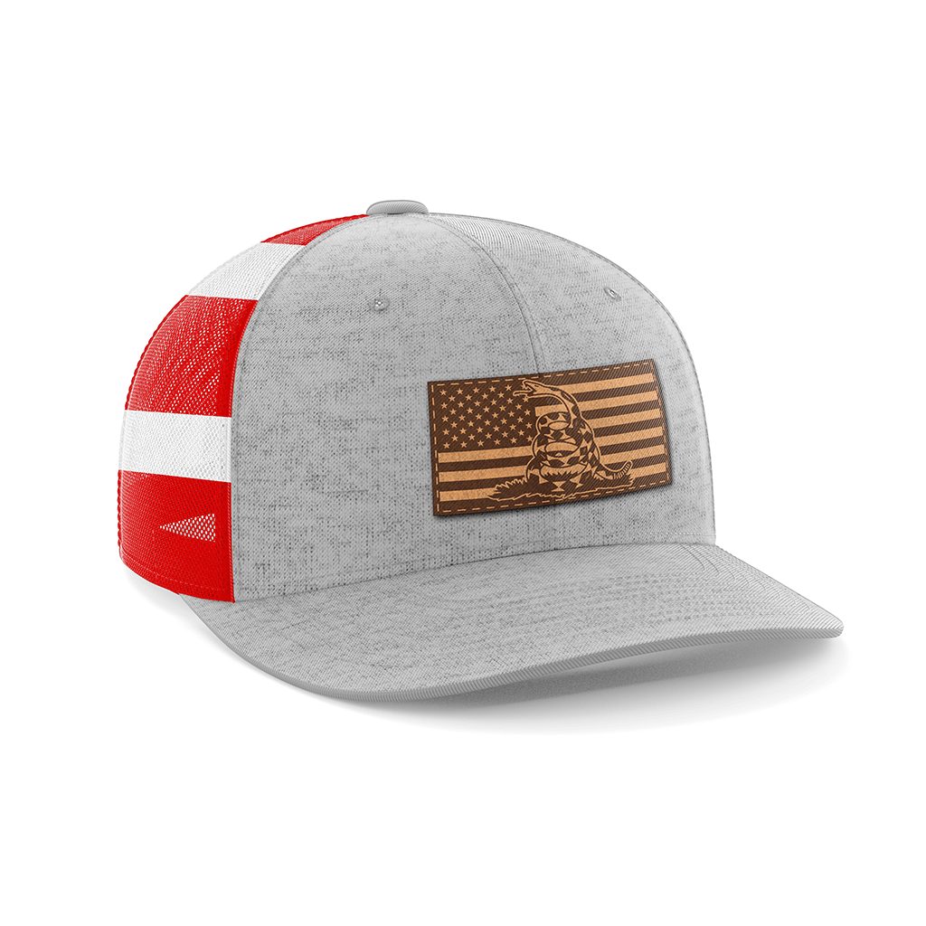 Don't Tread On Me/American Flag Leather Patch Hat - Greater Half