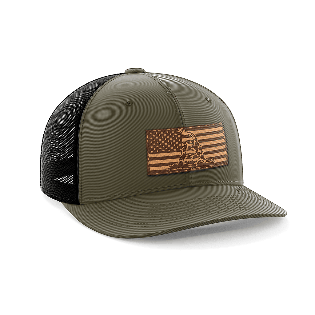 Don't Tread On Me/American Flag Leather Patch Hat - Greater Half