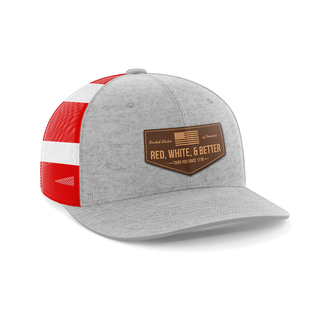 Red, White, and Better Than You Leather Patch Hat - Greater Half