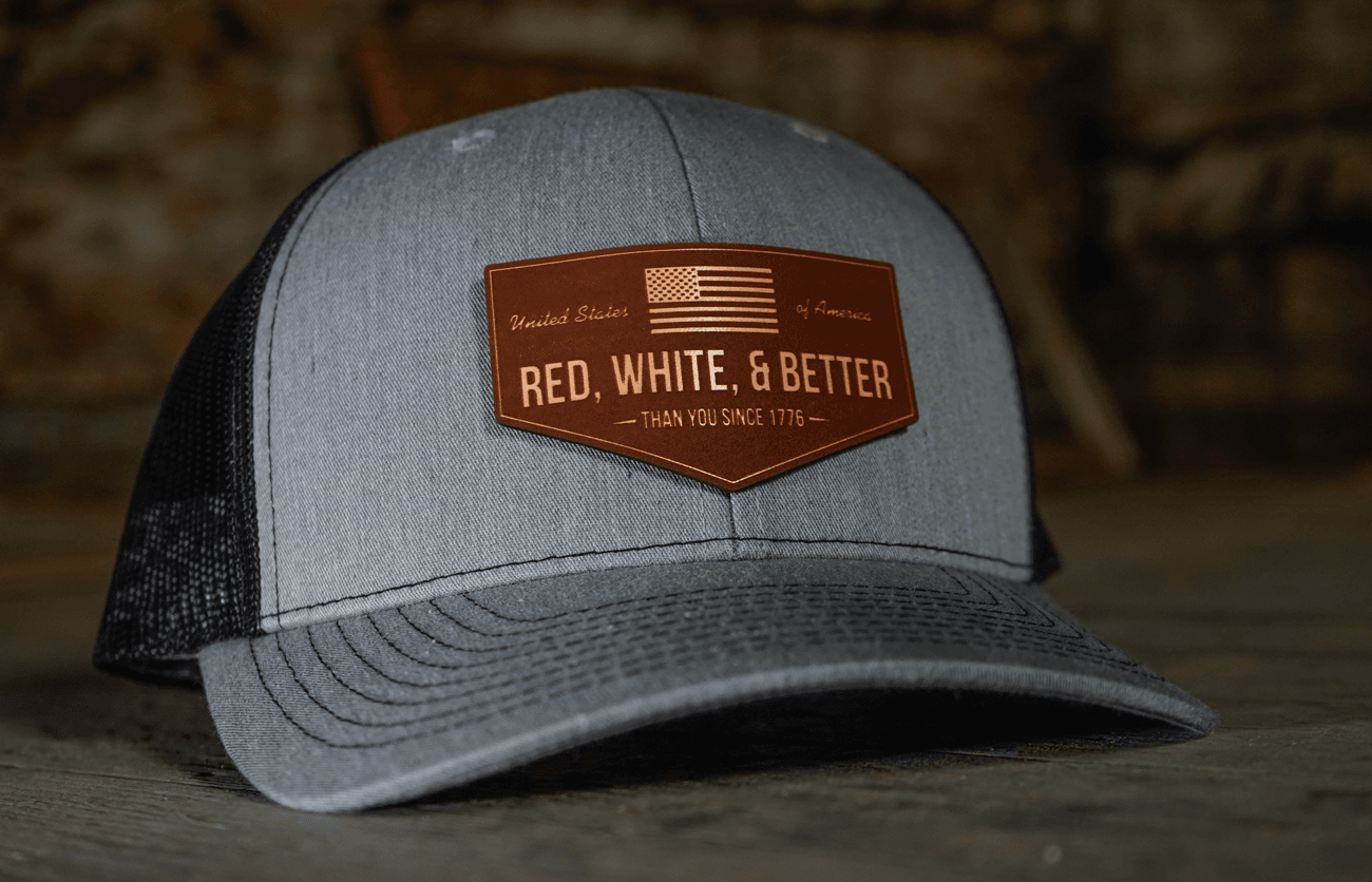 Red, White, and Better Than You Leather Patch Hat - Greater Half