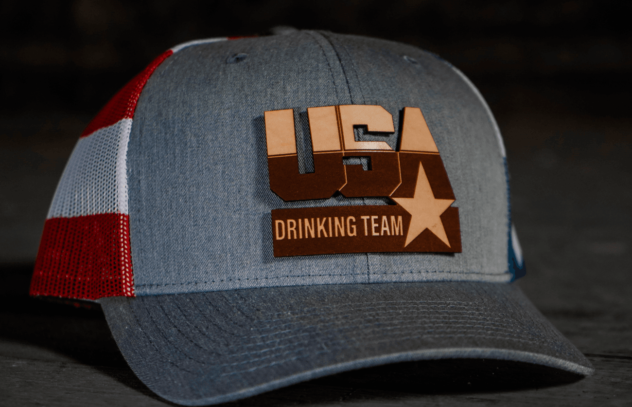 USA Drinking Team Leather Patch Hat - Greater Half