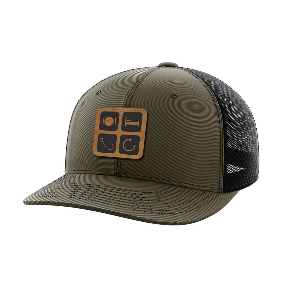 Eat Sleep Fish Repeat Bamboo Patch Hat - Greater Half