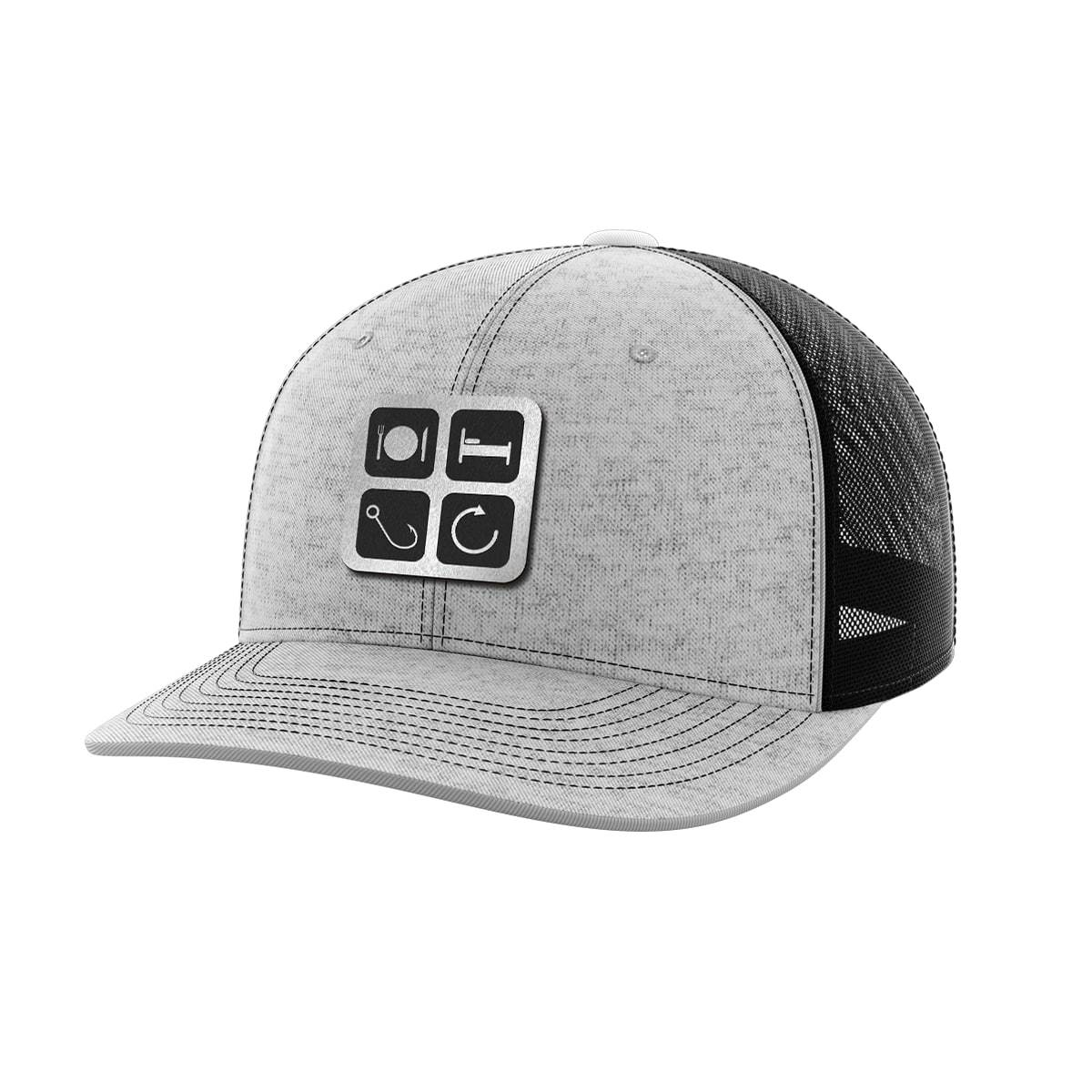 Eat Sleep Fish Repeat Black Patch Hat - Greater Half