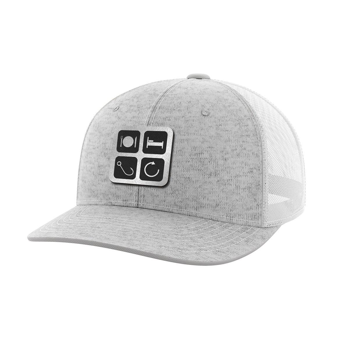 Eat Sleep Fish Repeat Black Patch Hat - Greater Half